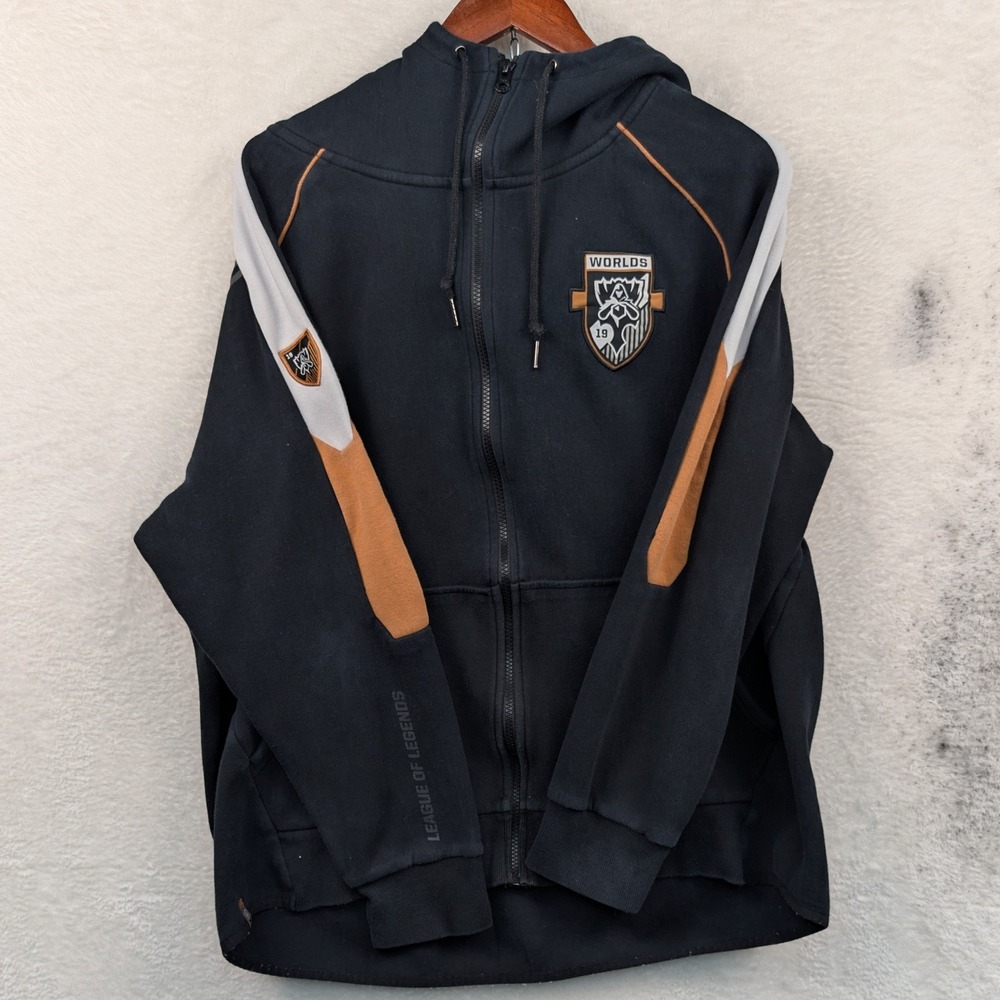 Riot Games Hoodie Men's XL Black League of Legends Worlds 2019 Esports Techwear